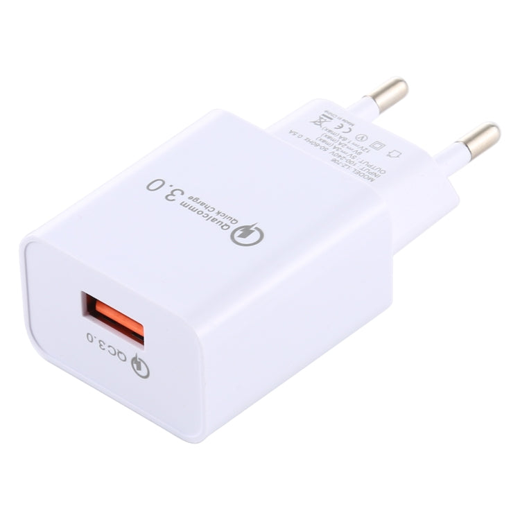 LZ-706 QC3.0 Single USB Port Travel Charger, EU Plug (White) - Apple Accessories by buy2fix | Online Shopping UK | buy2fix