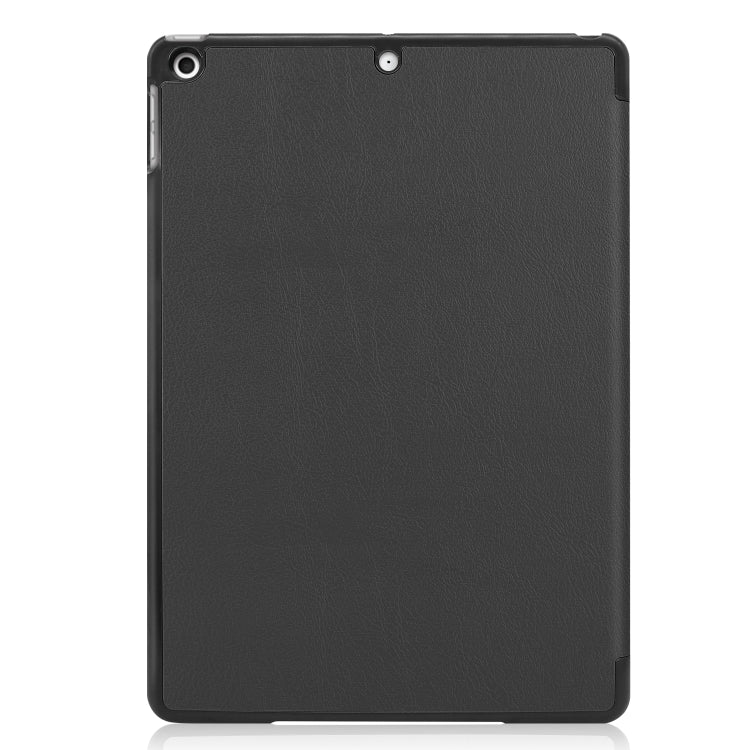 For iPad 10.2 Custer Texture Horizontal Flip Smart PU Leather Case with Sleep / Wake-up Function & Three-folding Holder (Black) - iPad 10.2 Cases by buy2fix | Online Shopping UK | buy2fix