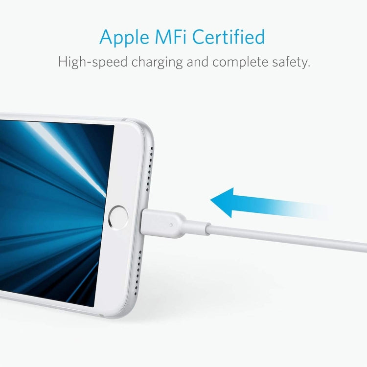 ANKER PowerLine II USB to 8 Pin MFI Certificated Data Cable, Length: 1.8m(White) - Apple Accessories by ANKER | Online Shopping UK | buy2fix