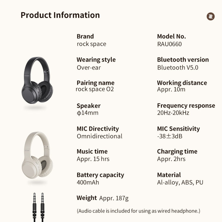 ROCK Space O2 HiFi Bluetooth 5.0 Wireless Headset with Mic, Support TF Card(Black) - Headset & Headphone by ROCK | Online Shopping UK | buy2fix