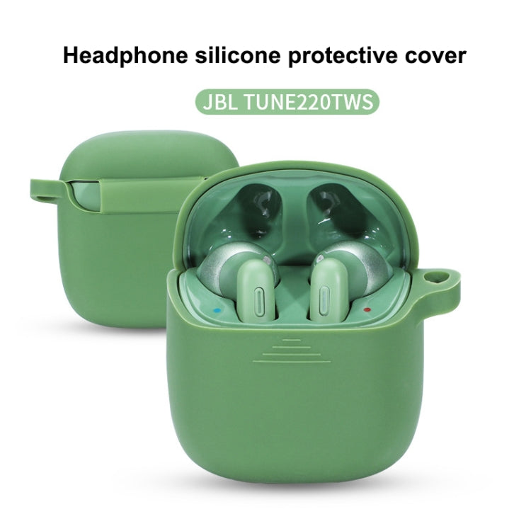 Wireless Earphones Pure Color Silicone Anti-fall Protective Case For JBL TUNE 220TWS(Black) - Mobile Accessories by buy2fix | Online Shopping UK | buy2fix