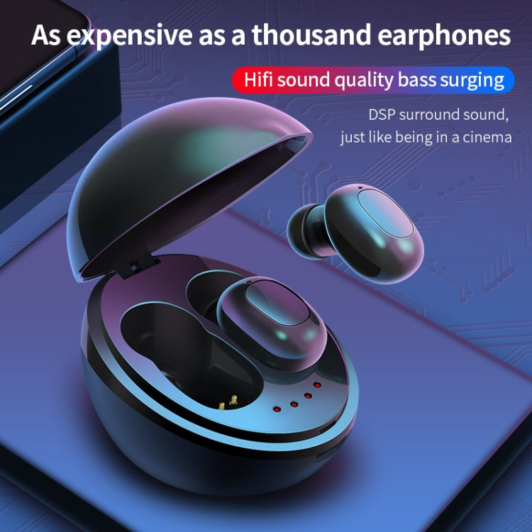 A10 TWS Space Capsule Shape Wireless Bluetooth Earphone with Magnetic Charging Box & Lanyard, Support HD Call & Automatic Pairing Bluetooth(Black) - TWS Earphone by buy2fix | Online Shopping UK | buy2fix