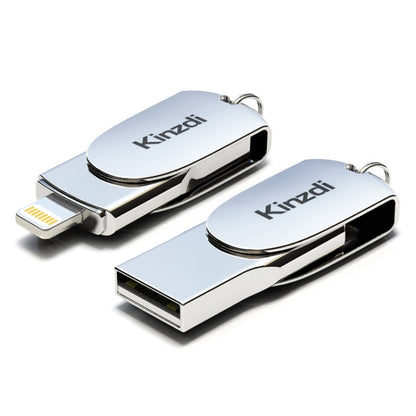 Kinzdi 32GB USB + 8 Pin Interface Metal Twister Flash U Disk (Silver) - USB Flash Drives by Kinzdi | Online Shopping UK | buy2fix