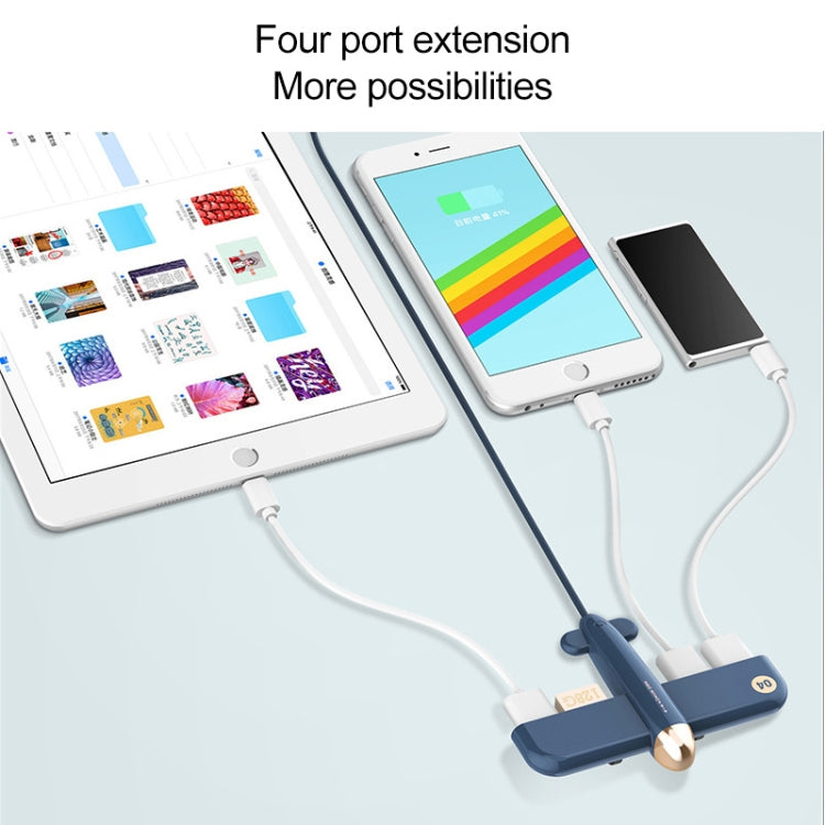 3life-308 5V 0.5A 4 USB Interfaces Air Force One Extender HUB Data Hub (White) - USB 2.0 HUB by buy2fix | Online Shopping UK | buy2fix