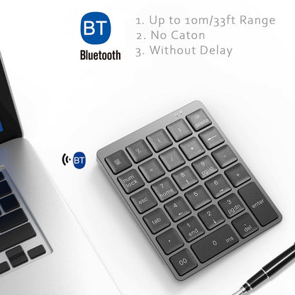 N960 Ultra-thin Universal Aluminum Alloy Rechargeable Wireless Bluetooth Numeric Keyboard (Silver) - Mini Keyboard by buy2fix | Online Shopping UK | buy2fix