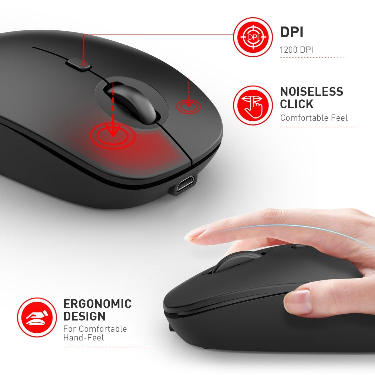 MKESPN 859 2.4G Charging Version Wireless Mouse - Wireless Mice by MKESPN | Online Shopping UK | buy2fix