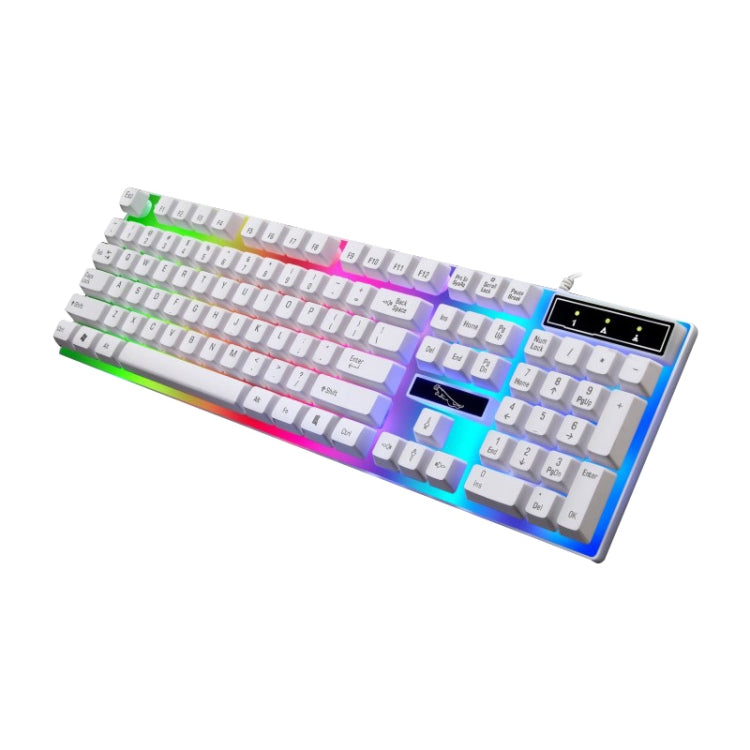 ZGB G21 104 Keys USB Wired Mechanical Feel Colorful Backlight Office Computer Keyboard Gaming Keyboard(White) -  by buy2fix | Online Shopping UK | buy2fix