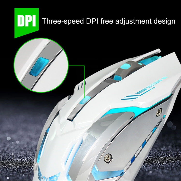 ZERODATE X70 2.4GHz Wireless 6-Keys 2400 DPI Adjustable Ergonomics Optical Gaming Mouse with Breathing Light(White) - Wireless Mice by ZERODATE | Online Shopping UK | buy2fix