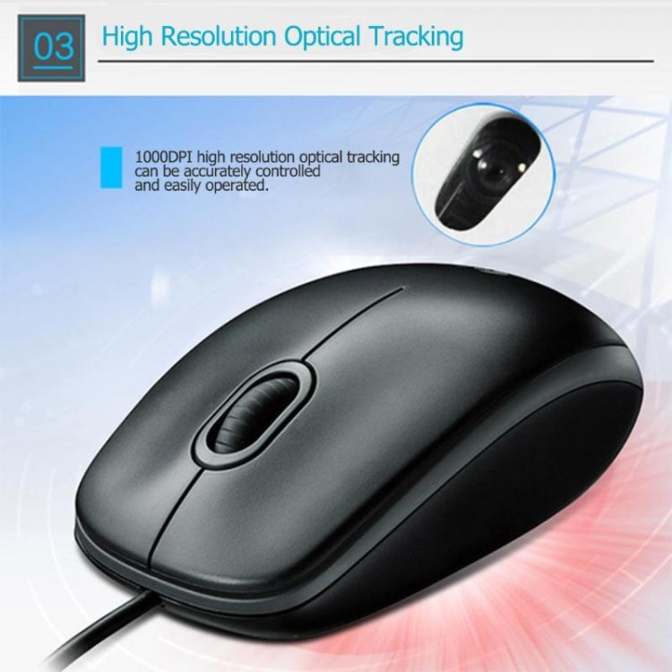 Logitech M100R USB Interface Full Size 1000DPI Wired Optical Mouse (Black) -  by Logitech | Online Shopping UK | buy2fix