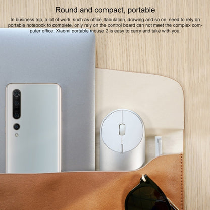 Original Xiaomi Portable Mouse 2 Optical Wireless Bluetooth 4.2 RF 2.4GHz 4000DPI Adjustable Dual Mode Mouse(Silver) - Wireless Mice by Xiaomi | Online Shopping UK | buy2fix