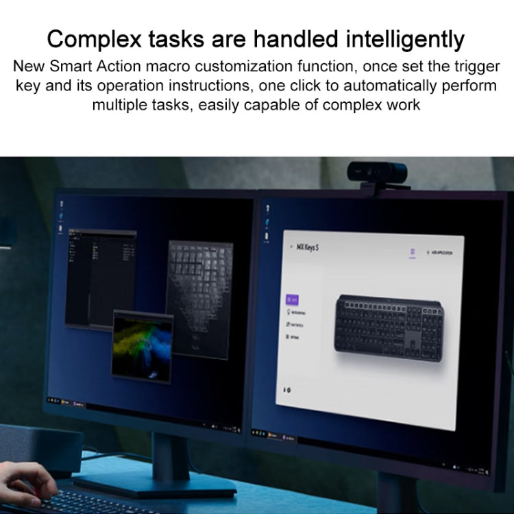 Logitech MX keys S Wireless Bluetooth Smart Backlit Keyboard (Black) - Wireless Keyboard by Logitech | Online Shopping UK | buy2fix