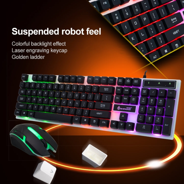 SHIPADOO D280 Wired RGB Backlight Mechanical Feel Suspension Keyboard + 3D Cool Mouse Kit for Laptop, PC(Black) - Wired Keyboard by SHIPADOO | Online Shopping UK | buy2fix