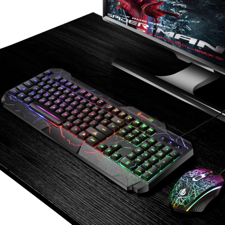 SHIPADOO D620 104-key Wired RGB Color Cracked Backlight Gaming Keyboard Mouse Kit for Laptop, PC - Wired Keyboard by SHIPADOO | Online Shopping UK | buy2fix