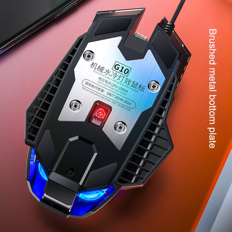 YINDIAO G10 7200DPI 7-modes Adjustable 7-keys RGB Light Wired Metal Mechanical Hard Core Macro Mouse, Style: Audio Version(Black) - Wired Mice by YINDIAO | Online Shopping UK | buy2fix