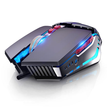 YINDIAO 3200DPI 4-modes Adjustable 7-keys RGB Light Wired Metal Mechanical Hard Core Macro Mouse, Style: Silent Version (Black) - Wired Mice by YINDIAO | Online Shopping UK | buy2fix