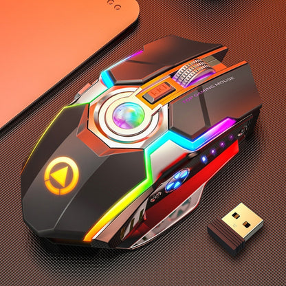 YINDIAO A5 2.4GHz 1600DPI 3-modes Adjustable Rechargeable RGB Light Wireless Silent Gaming Mouse (Black) - Wireless Mice by YINDIAO | Online Shopping UK | buy2fix