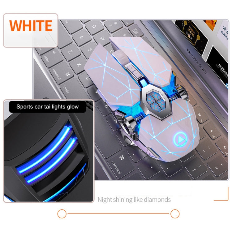 YINDIAO A7 2.4GHz 1600DPI 3-modes Adjustable 7-keys Rechargeable RGB Light Wireless Silent Gaming Mouse (White) - Wireless Mice by YINDIAO | Online Shopping UK | buy2fix