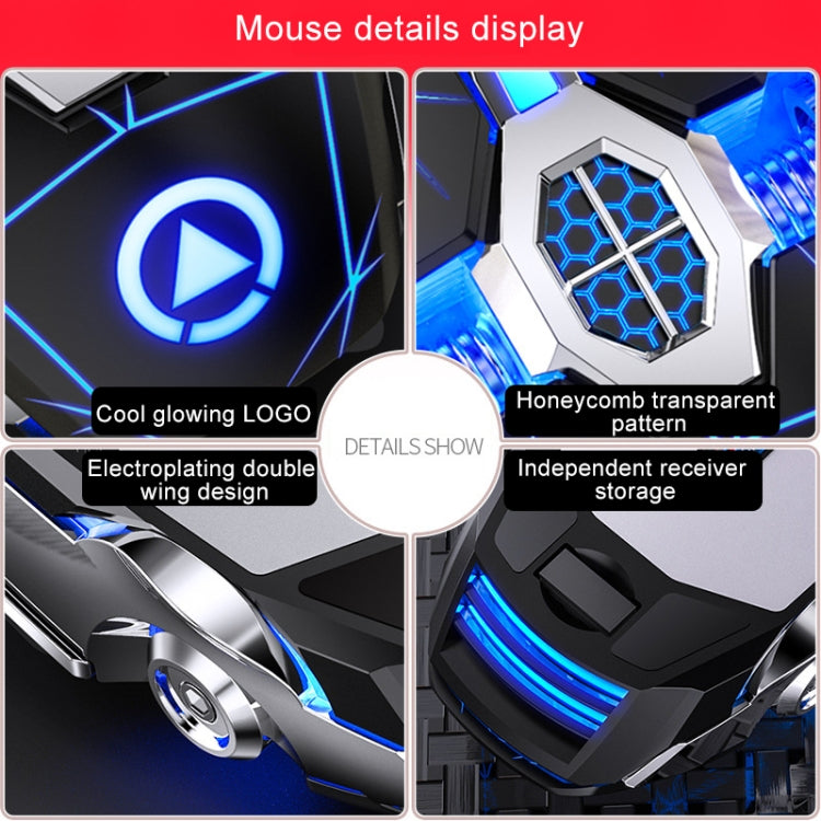 YINDIAO A7 2.4GHz 1600DPI 3-modes Adjustable 7-keys Rechargeable RGB Light Wireless Silent Gaming Mouse (White) - Wireless Mice by YINDIAO | Online Shopping UK | buy2fix