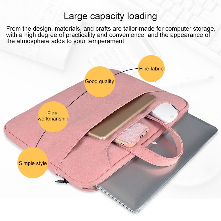 ST06S Waterproof PU Leather Zipper Hidden Portable Strap One-shoulder Handbag for 14.1 inch Laptops, with Magic Stick & Suitcase Belt (Pink) - Computer & Networking by buy2fix | Online Shopping UK | buy2fix