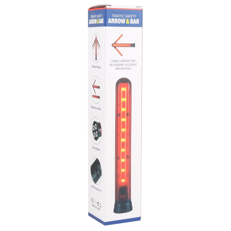 JT01 Rechargeable Traffic Safety Arrow Signal Light Warning Light Bar (Red Light) - In Car by buy2fix | Online Shopping UK | buy2fix