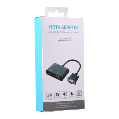 2 in 1 VGA to HDMI + VGA 15 Pin HDTV Adapter Converter with Audio - Adapter by buy2fix | Online Shopping UK | buy2fix