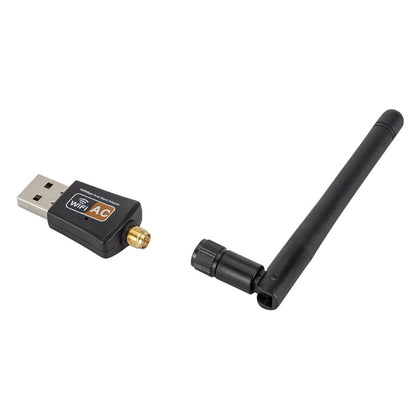 600Mbps 2.4GHz + 5Hz AC Dual Band USB WIFI Adapter with Antenna - USB Network Adapter by buy2fix | Online Shopping UK | buy2fix