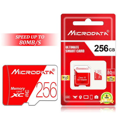 MICRODATA 256GB High Speed U3 Red and White TF(Micro SD) Memory Card - Micro SD Card by MiCRODATA | Online Shopping UK | buy2fix