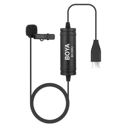 BOYA BY-DM2 USB-C / Type-C Broadcast Lavalier Condenser Microphone with Windscreen for Android Phones / Tablets (Black) - Camera Microphone by BOYA | Online Shopping UK | buy2fix