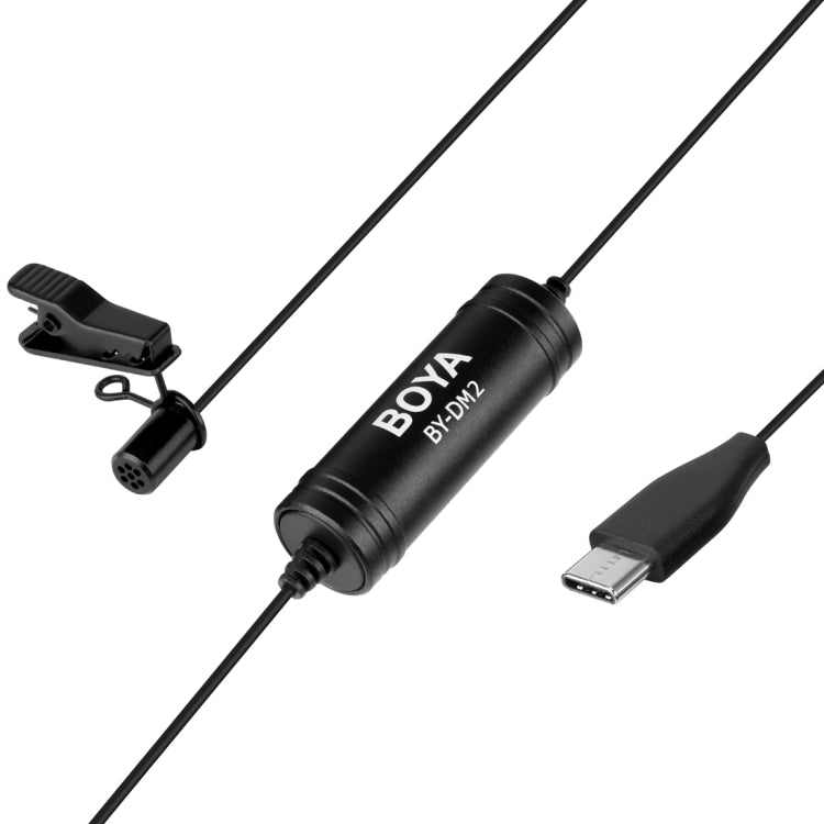 BOYA BY-DM2 USB-C / Type-C Broadcast Lavalier Condenser Microphone with Windscreen for Android Phones / Tablets (Black) - Camera Microphone by BOYA | Online Shopping UK | buy2fix