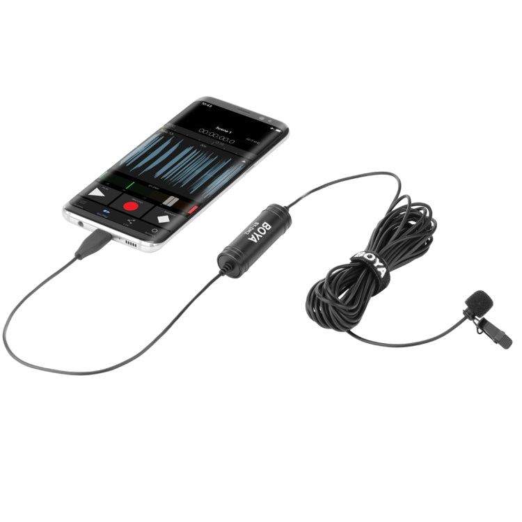 BOYA BY-DM2 USB-C / Type-C Broadcast Lavalier Condenser Microphone with Windscreen for Android Phones / Tablets (Black) - Camera Microphone by BOYA | Online Shopping UK | buy2fix