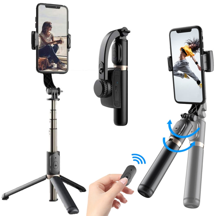 Q08 Gimbal Stabilizer Bluetooth Remote Control Tripod Selfie Stick (Black) - Selfie Light by buy2fix | Online Shopping UK | buy2fix