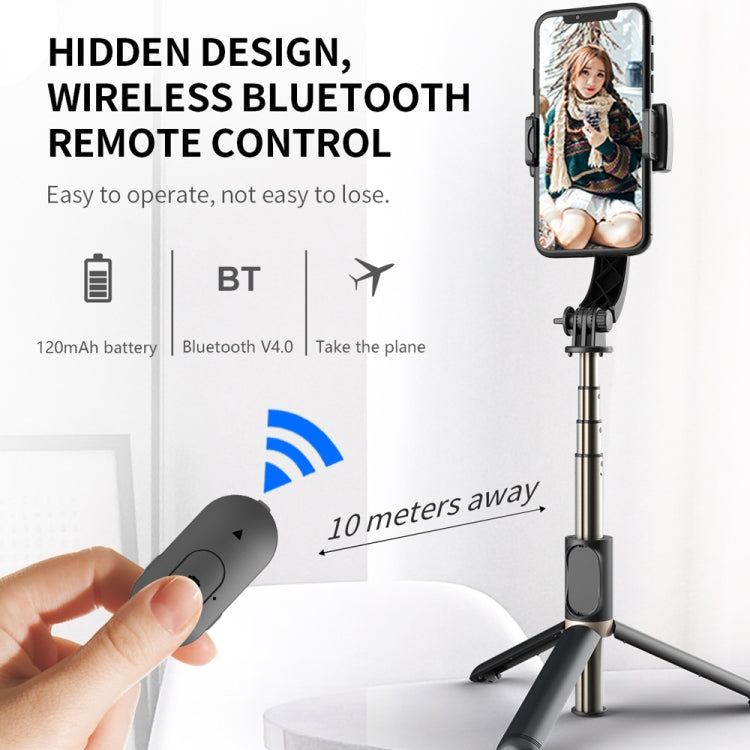 Q08 Gimbal Stabilizer Bluetooth Remote Control Tripod Selfie Stick (Black) - Selfie Light by buy2fix | Online Shopping UK | buy2fix