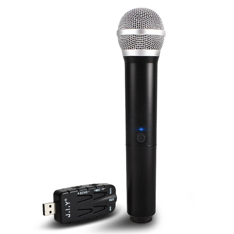 J.I.Y K Song Wireless Microphones for TV PC with Audio Card USB Receiver (Black) - Consumer Electronics by buy2fix | Online Shopping UK | buy2fix