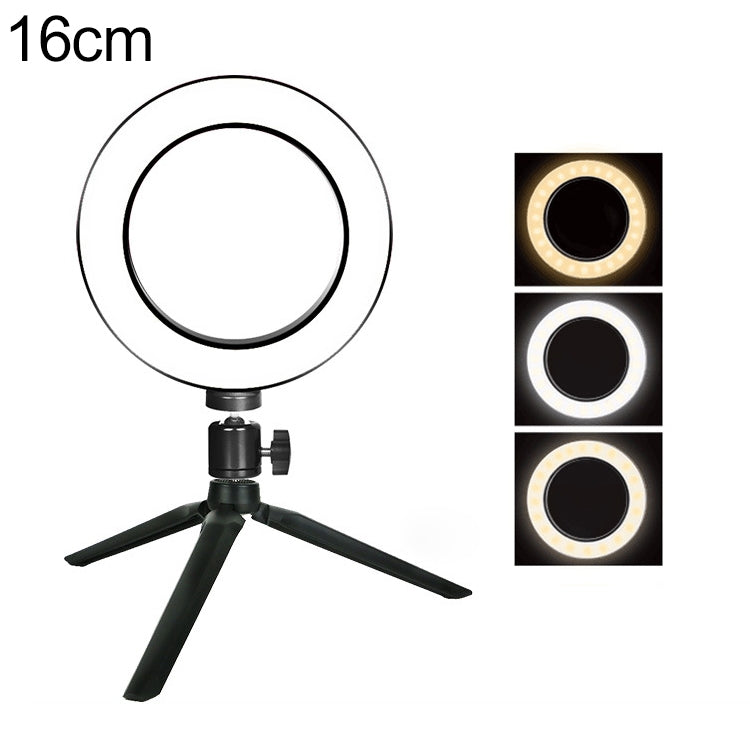 Live Broadcast Self-timer Dimming Ring LED Beauty Selfie Light with Small Table Tripod, Selfie Light Diameter: 16cm - Consumer Electronics by buy2fix | Online Shopping UK | buy2fix