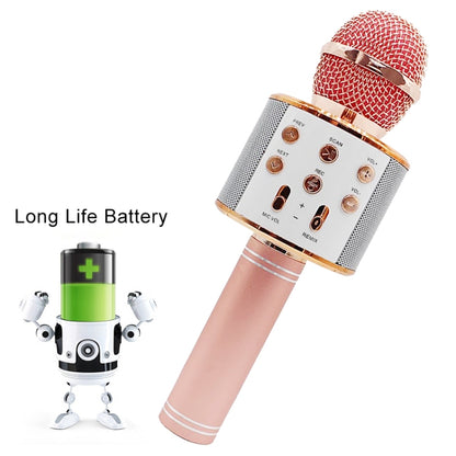 WS-858 Metal High Sound Quality Handheld KTV Karaoke Recording Bluetooth Wireless Microphone, for Notebook, PC, Speaker, Headphone, iPad, iPhone, Galaxy, Huawei, Xiaomi, LG, HTC and Other Smart Phones(Pink) - Consumer Electronics by buy2fix | Online Shopping UK | buy2fix