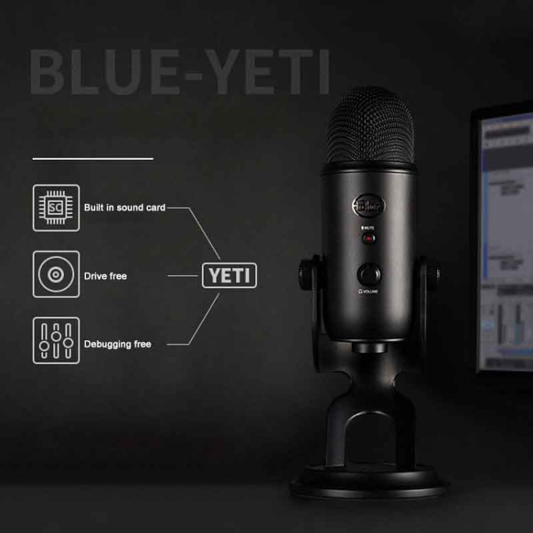 Logitech Blue Yeti USB Condenser Microphone(Black) - Microphone by Logitech | Online Shopping UK | buy2fix