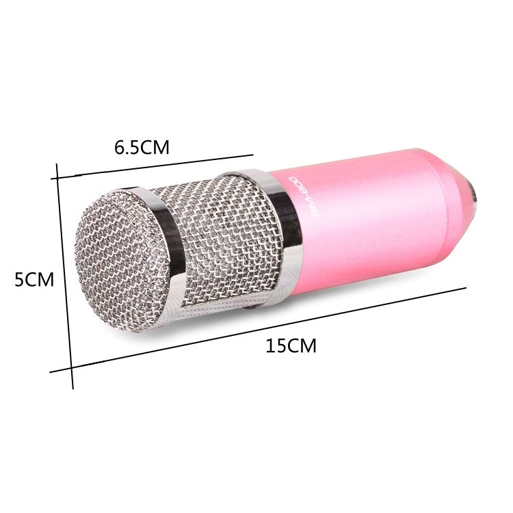 BM-800 3.5mm Studio Recording Wired Condenser Sound Microphone with Shock Mount, Compatible with PC / Mac for Live Broadcast Show, KTV, etc.(Pink) - Consumer Electronics by buy2fix | Online Shopping UK | buy2fix