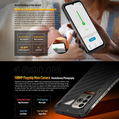 Ulefone Power Armor 19 Rugged Phone, Non-contact Infrared Thermometer, 108MP Camera, 12GB+256GB - Ulefone by Ulefone | Online Shopping UK | buy2fix