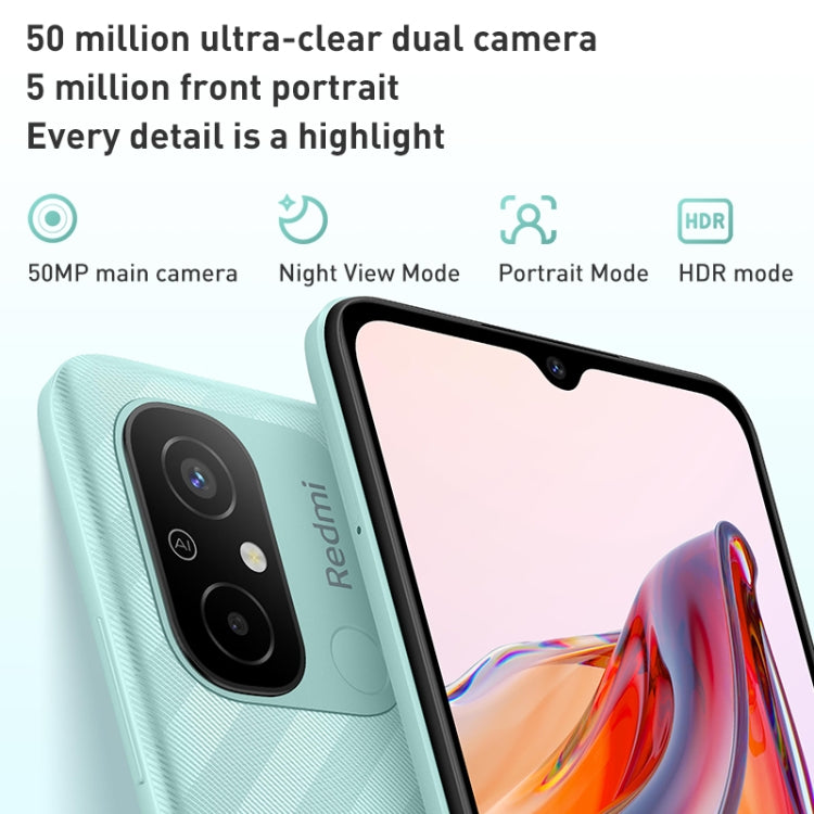 Xiaomi Redmi 12C, 50MP Camera, 4GB+128GB, 5000mAh Battery, Face ID & Fingerprint Identification, 6.71 inch MIUI 13 MediaTek Helio G85 Octa Core up to 2.0GHz, Network: 4G, Dual SIM, Not Support Google Play(Mint Green) - Xiaomi Redmi by Xiaomi | Online Shopping UK | buy2fix