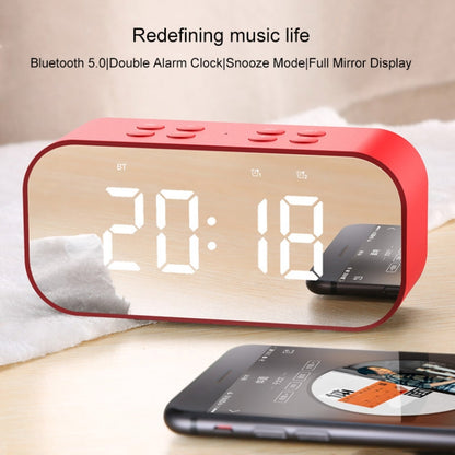 AEC BT501 Bluetooth 5.0 Mini Speaker with LED & Alarm Clock & Clock & Mirror, Support 32G TF Card(Black) - Mini Speaker by AEC | Online Shopping UK | buy2fix