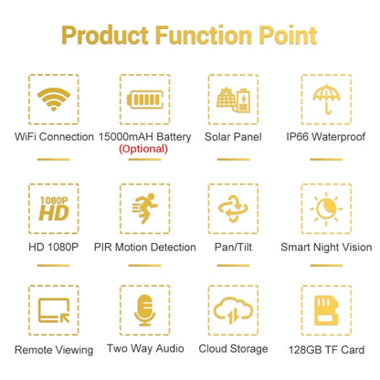 ESCAM QF280 HD 1080P IP66 Waterproof WiFi Solar Panel PT IP Camera with Battery, Support Night Vision / Motion Detection / TF Card / Two Way Audio (White) - Dome Camera by ESCAM | Online Shopping UK | buy2fix