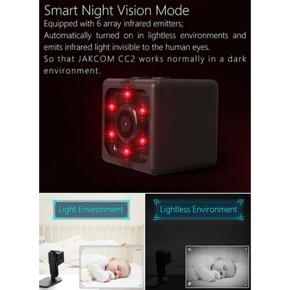 JAKCOM CC2 1080P HD Recorder Cube Smart Mini Camera, with Infrared Night Vision & Motion Detection(Black) - Mini Camera by JAKCOM | Online Shopping UK | buy2fix