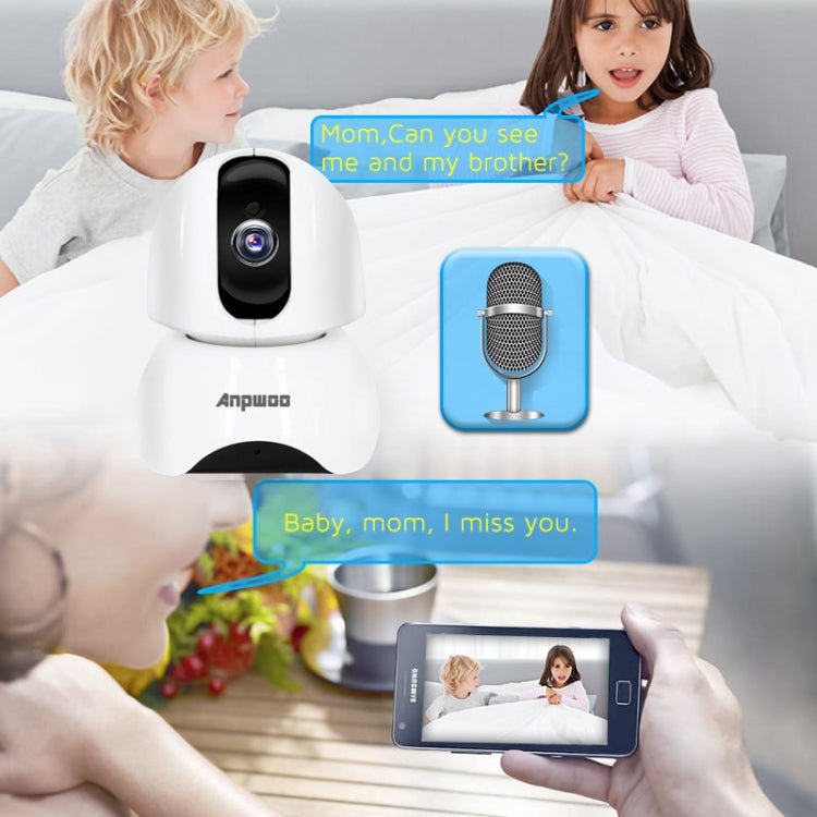 Anpwoo-YT003 2.0 Mega 3.6mm Lens Wide Angle 1080P Smart WIFI Monitor Camera , Support Night Vision & TF Card Expansion Storage, EU Plug - Security by Anpwoo | Online Shopping UK | buy2fix