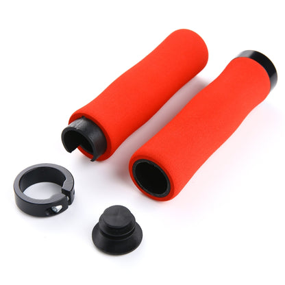 1 Pair AG28 Alloy Lock-Rings + Sponge Bicycle Handlebar Grip (Red) -  by buy2fix | Online Shopping UK | buy2fix