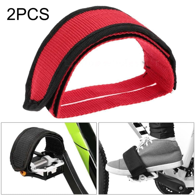 2 PCS Bicycle Pedals Bands Feet Set With Anti-slip Straps Beam Foot(Red) - Outdoor & Sports by buy2fix | Online Shopping UK | buy2fix