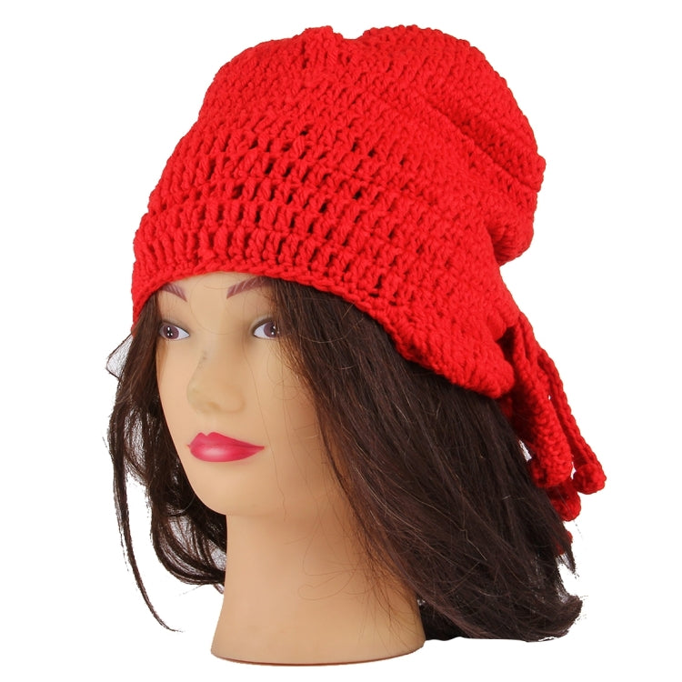 Amurleopard Unisex Barbarian Knit Beanie Octopus Tentacle Cap Winter Warm Face Mask Crochet Hat(Red) - Protective Helmet & Masks by buy2fix | Online Shopping UK | buy2fix