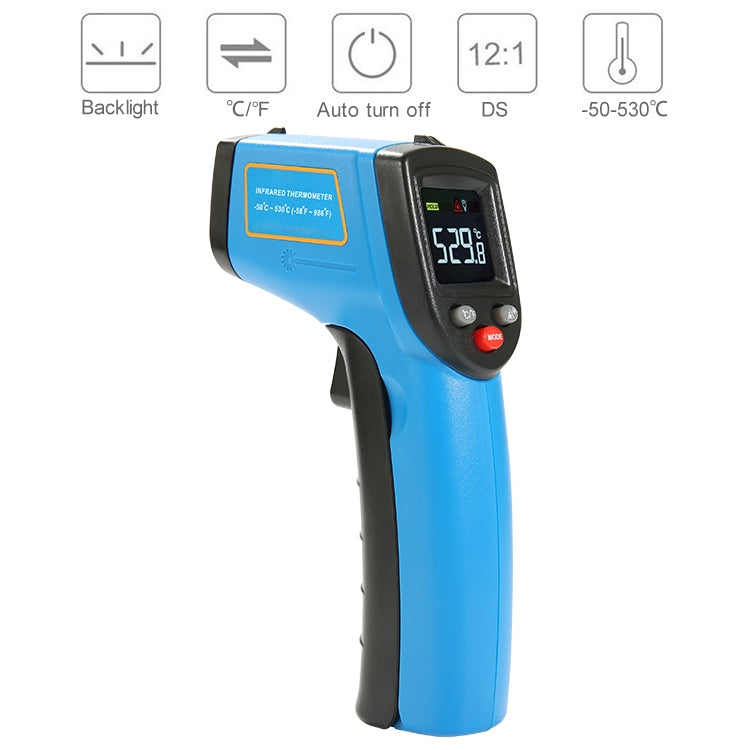 GM533A Portable Digital Laser Point Infrared Thermometer, Temperature Range: -50-530 Celsius Degree - Consumer Electronics by buy2fix | Online Shopping UK | buy2fix