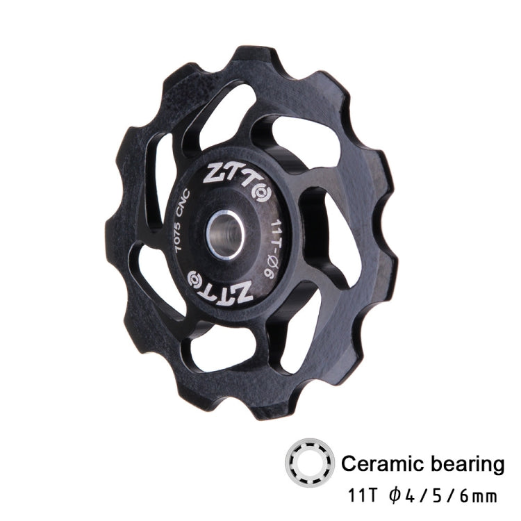 ZTTO 11T 4/5/6 MM Bicycle Derailleur Ceramic Bearing Bicycle Accessories (Black) - Guide wheels by ZTTO | Online Shopping UK | buy2fix