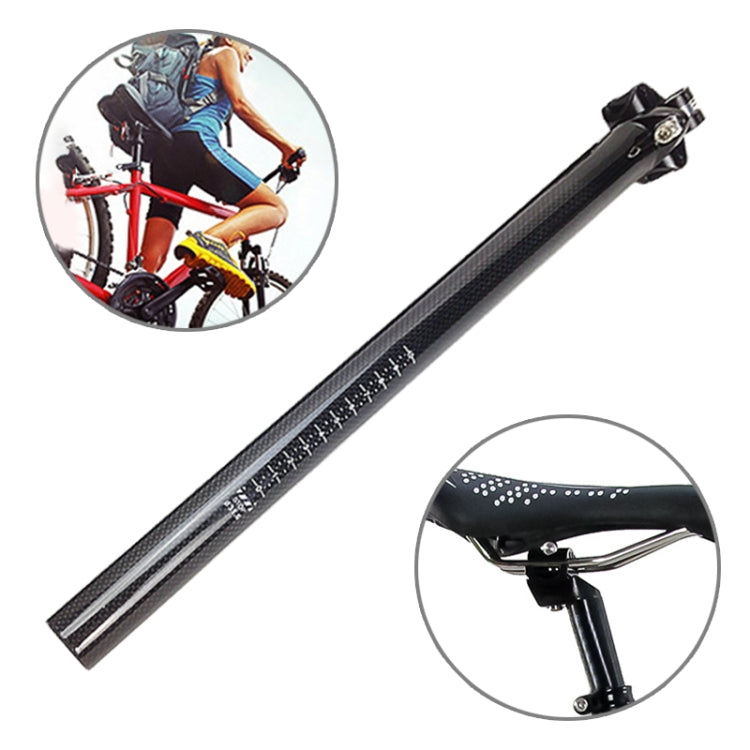 TOSEEK 3K Carbon Fiber Mountain Bike Road Bike Bicycle Seat Tube Seatpost Seat Fitting Seat Pole Bicycle Fittings, Size: 27.2x350mm - Bicycle Seat Posts by TOSEEK | Online Shopping UK | buy2fix