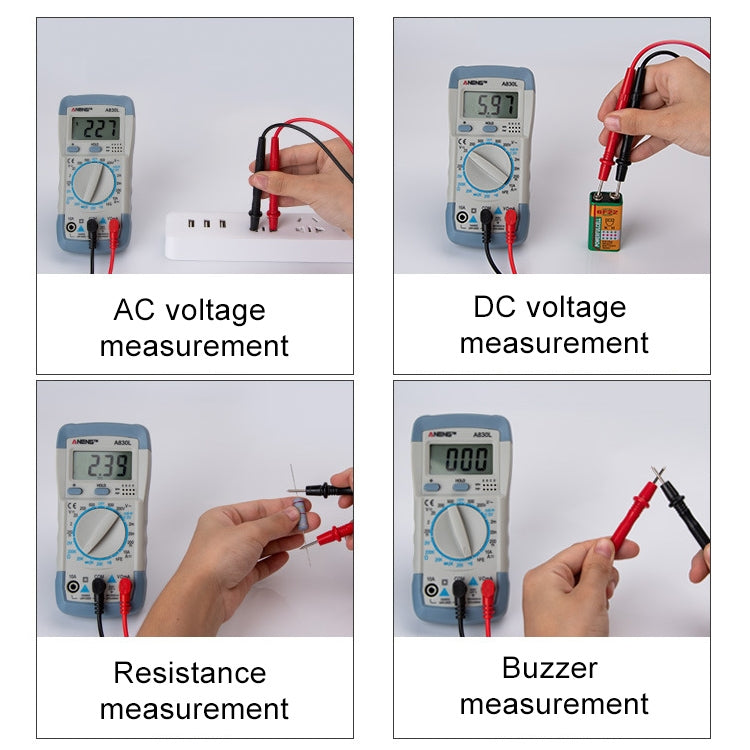 ANENG A830L Handheld Multimeter Household Electrical Instrument(Blue Grey) - Current & Voltage Tester by ANENG | Online Shopping UK | buy2fix